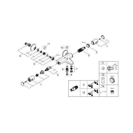 GROHE 345982430 - Termostatska kopalniška baterija za kad PRECISION START 168 mm črna