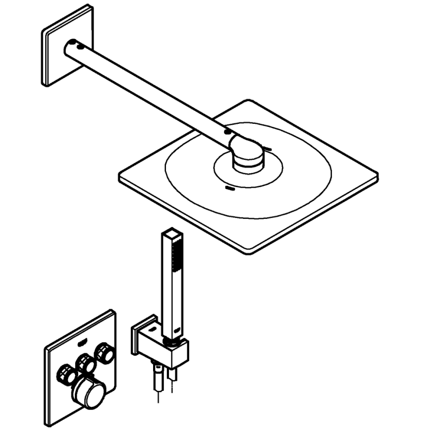 GROHE 34712000 - Komplet za tuš SMARTCONTROL 310 × 310 mm sijajni krom