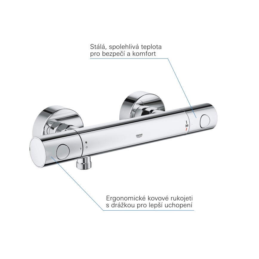GROHE 34765000-Termostatska tuš baterija GROHTHERM COSMOPOLITAN DN 15 krom