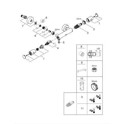 GROHE 34773000 - Termostatska pršna baterija PRECISION GET DN 15, sijajni krom