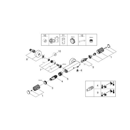 GROHE 34790000 - Termostatska tuš baterija PRECISION FEEL DN 15 krom