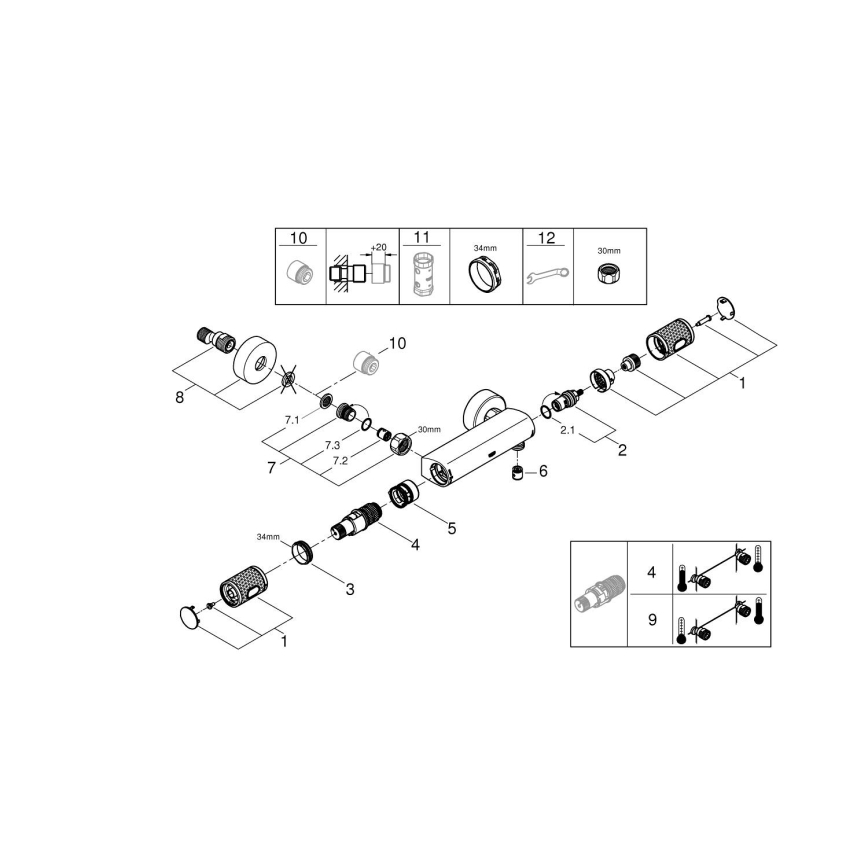 GROHE 34790000 - Termostatska tuš baterija PRECISION FEEL DN 15 krom