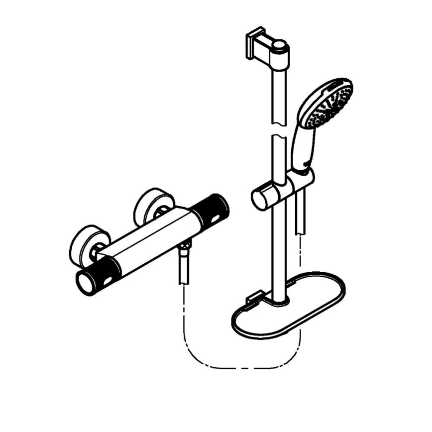 GROHE 34791001 - Termostatska pršna garnitura PRECISION FEEL 600 mm krom