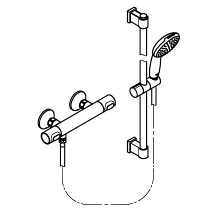 GROHE 34800001 - Tuš komplet s termostatsko baterijo PRECISION FLOW 600 mm, sijajni krom
