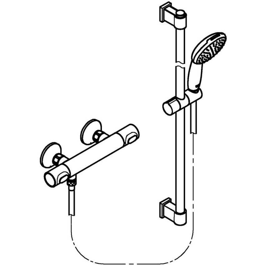 GROHE 34805001 - Termostatska tuš armatura PRECISION FLOW DN 15, kromirana