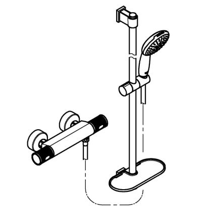 GROHE 34853001 - Tuš komplet s termostatsko baterijo PRECISION FEEL+ 90 cm sijajni krom