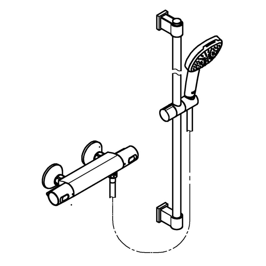 GROHE 34855003 - Tušna garnitura s termostatsko baterijo PRECISION TREND 150 mm v sijajnem kromu