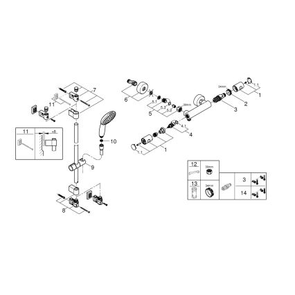 GROHE 34857000 - Tuš komplet s termostatsko baterijo PRECISION GET 12” v sijajnem kromu