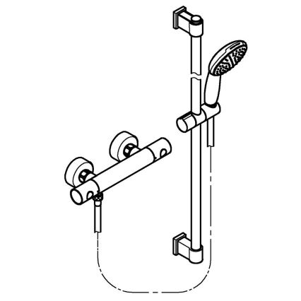 GROHE 34857000 - Tuš komplet s termostatsko baterijo PRECISION GET 12” v sijajnem kromu