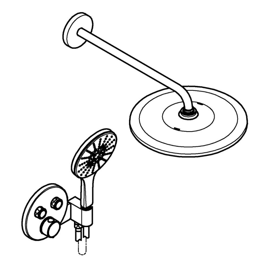 GROHE 34877000 - Tušni sistem VITALIO RAIN MONO 310, sijajni krom