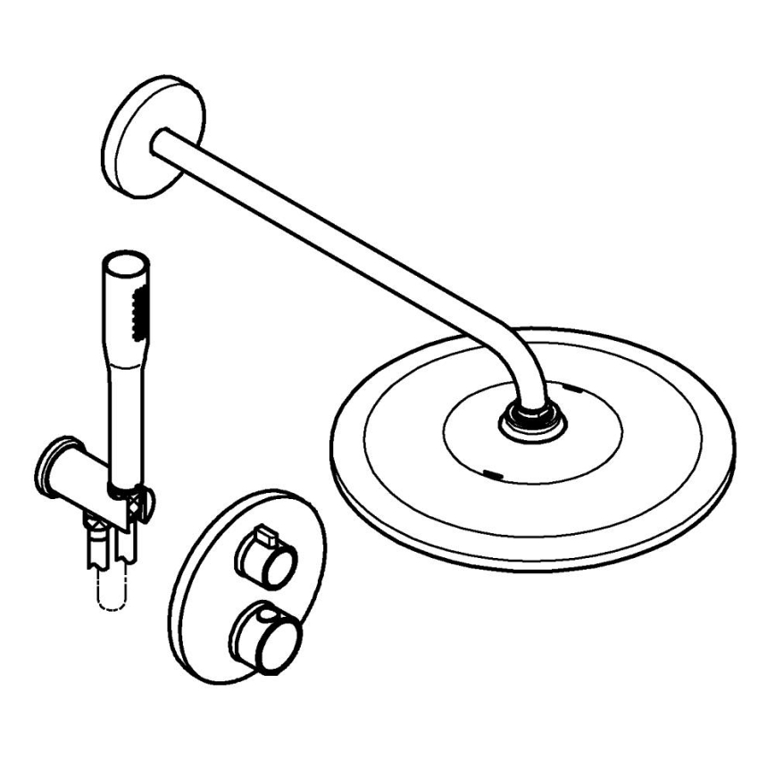 GROHE 34880000 - Podometna statična tuš armatūra GROHTHERM SMARTCONTROL, krom