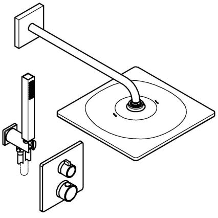 GROHE 34881000 - Vgradni tuš sistem PRECISION 310 × 310 mm sijajni krom