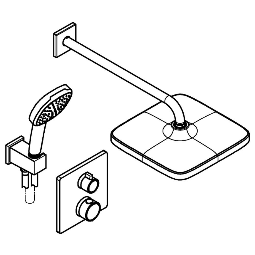 GROHE 348822430 - Komplet prhe PRECISION 250 × 250 mm črna