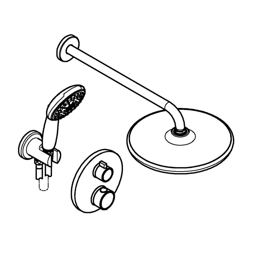 GROHE 348832430 - Set za tuš VITALIO START 250 mm črna