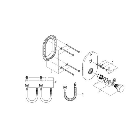 GROHE 36321000 - Samozapiralna tuš baterija EUROSMART COSMOPOLITAN T krom