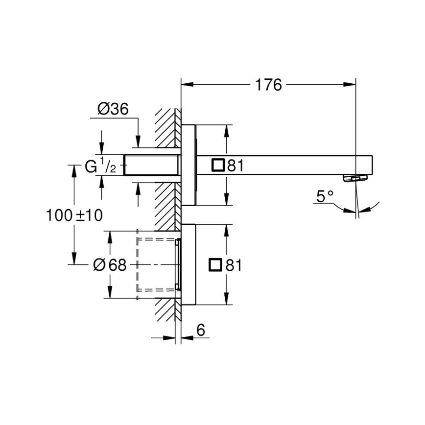 GROHE 36442000 - Infra elektronska armatura EUROCUBE E sijajni krom