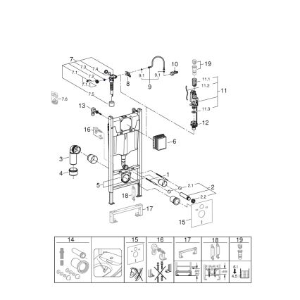 GROHE 36497000 - Modul za WC SOLIDO 1,13 m, bel