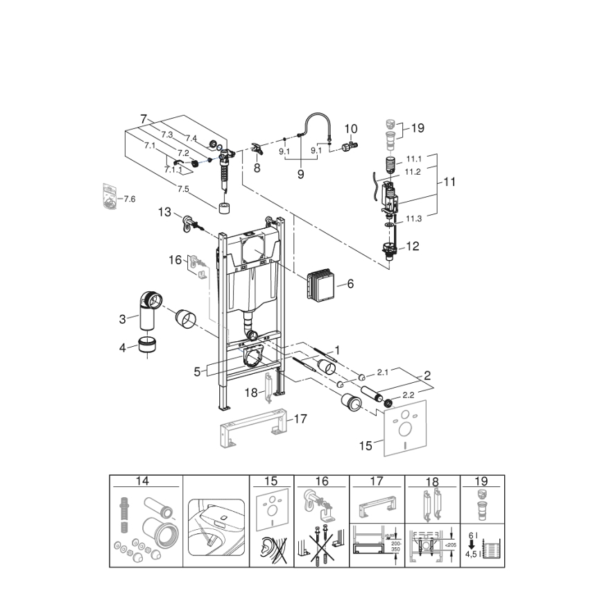 GROHE 36497000 - Modul za WC SOLIDO 1,13 m, bel
