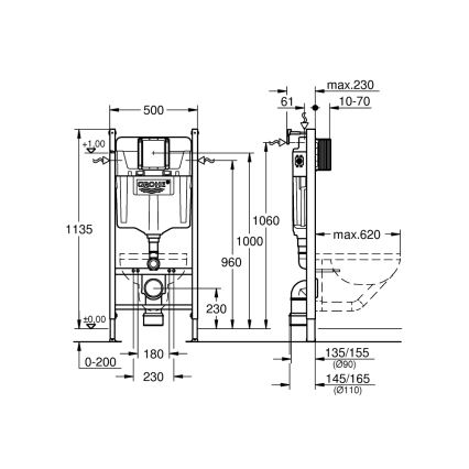 GROHE 36497000 - Modul za WC SOLIDO 1,13 m, bel
