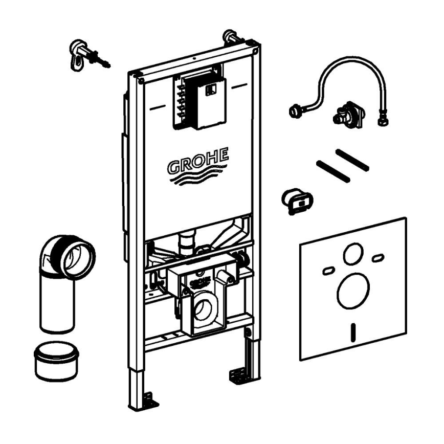 GROHE 36509SH0 - Pršna WC školjka Sensia Komplet 4 v 1 RAPID SLX 1,13 m