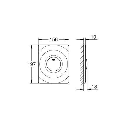 GROHE 37063000 - Upravljalna tipka SURF 156 × 197 mm sijajni krom