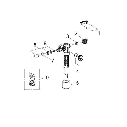 GROHE 37095000 - Polnilni ventil 38” sijajni krom