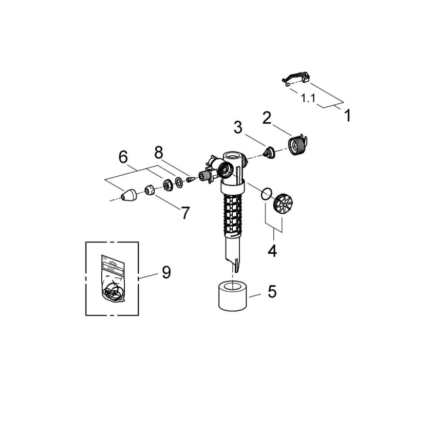 GROHE 37095000 - Polnilni ventil 38” sijajni krom