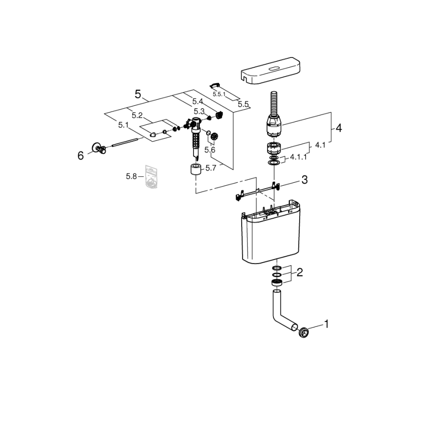 GROHE 37791SH0 - Splakovalna cisterna PS, bela