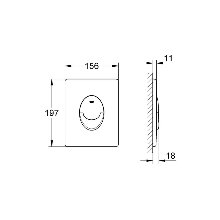 GROHE 38505P00 - Upravljalna tipka SKATE AIR 156 × 197 mm matni krom