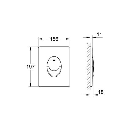 GROHE 38505SH0 - Plošča za splakovanje SKATE AIR 156 × 197 mm bela