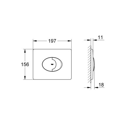 GROHE 38506SH0 - Tipka za splakovanje SKATE AIR 156 × 197 mm bela