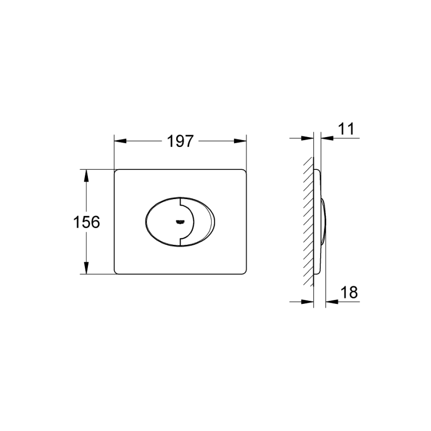 GROHE 38506SH0 - Tipka za splakovanje SKATE AIR 156 × 197 mm bela