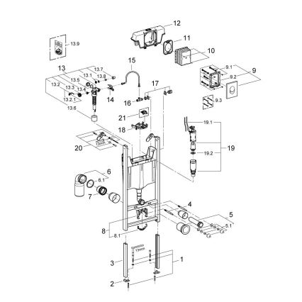GROHE 3855800M - Stenski priključek RAPID SL 130-230 mm sijajni krom