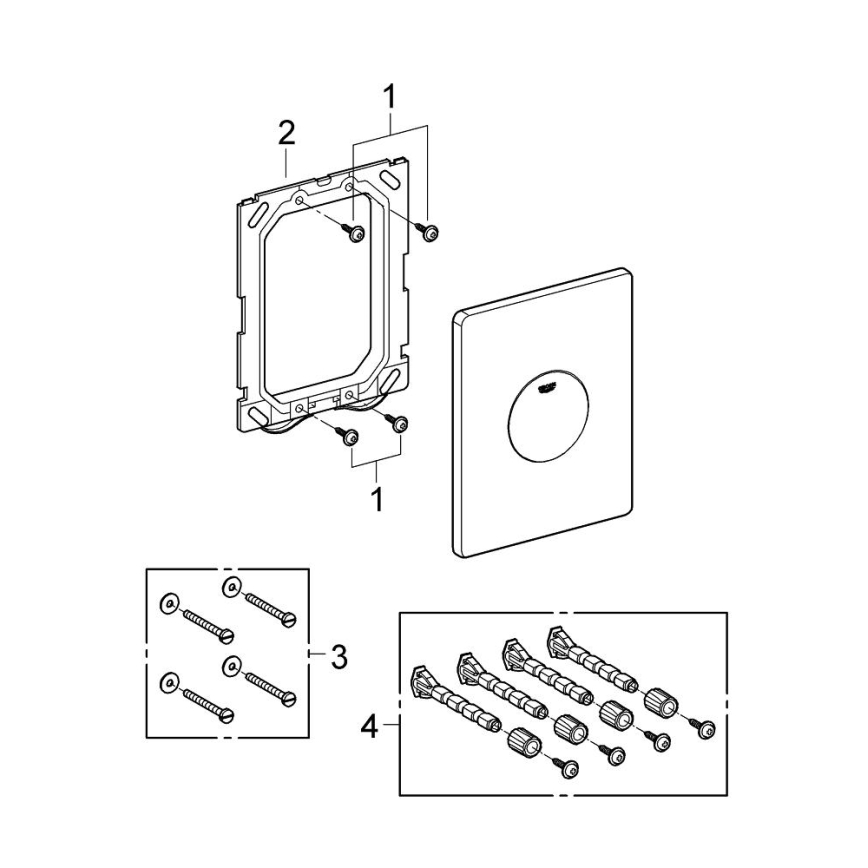 GROHE 38573SH0 - Tipka za splakovanje SKATE, 156 × 197 mm, bela