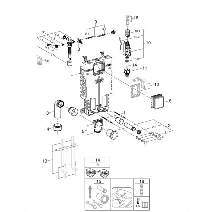 GROHE 38643001 - Modul za WC UNISET, 830 × 480 × 130 mm, v beli barvi
