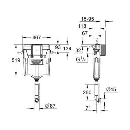 GROHE 38661000 - Splakovalna cisterna GD 2