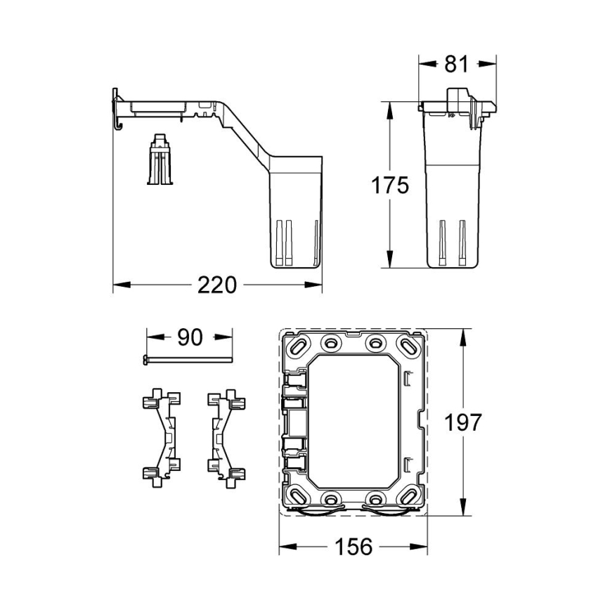 GROHE 38796000 - Obnovitveni komplet FRESH 156 × 197 mm sijajni krom