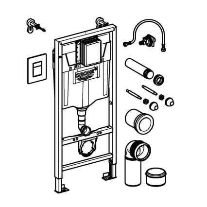 GROHE 388112430 - 3 v 1 komplet za WC SOLIDO, 1,13 m, mat krom