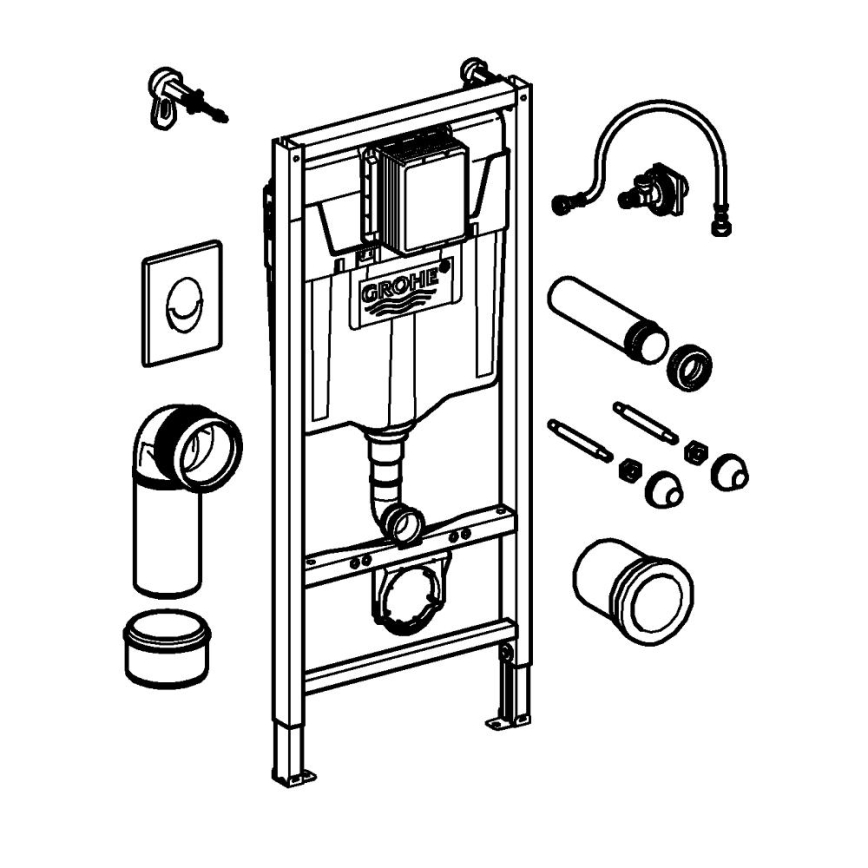 GROHE 38839000 - Komplet 3 v 1 WC RAPID SL 1,13 m