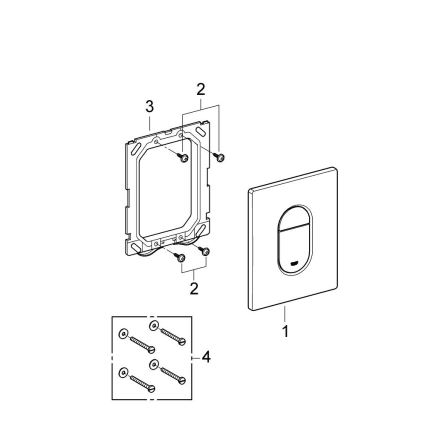 GROHE 38844SH0 - Tipka za splakovanje ARENA COSMOPOLITAN 156 × 197 mm bela
