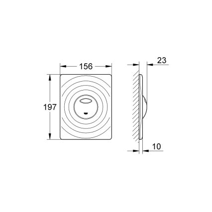 GROHE 38861000 - Tipka za splakovanje SURF 156 × 197 mm sijajni krom