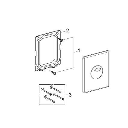 GROHE 38862000 - Tipka za splakovanje SKATE 156 × 197 mm sijajni krom