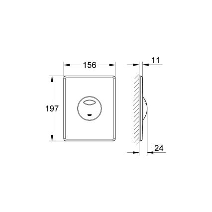 GROHE 38862000 - Tipka za splakovanje SKATE 156 × 197 mm sijajni krom