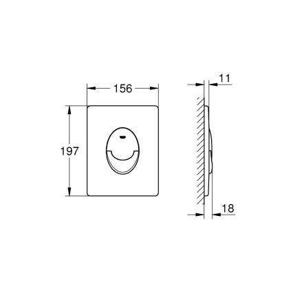 GROHE 38964KV0 - Tipka za splakovanje START 156 × 197 mm črna