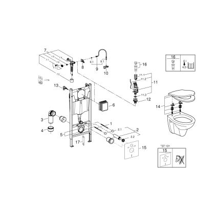 GROHE 39116000 - Komplet 4 v 1 s keramiko SOLIDO COMPACT 1,13 m