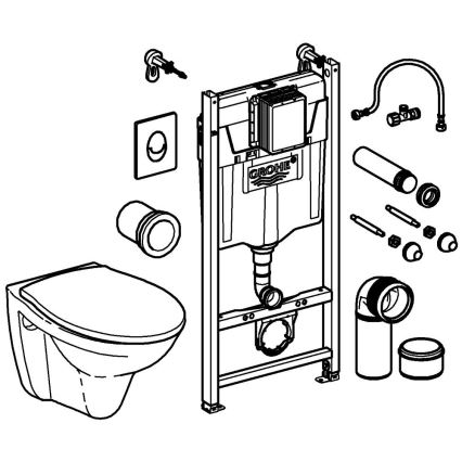 GROHE 39116000 - Komplet 4 v 1 s keramiko SOLIDO COMPACT 1,13 m