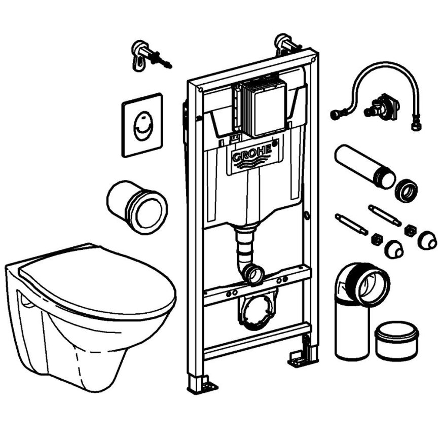 GROHE 39192000 - Komplet 4 v 1 SOLIDO 1,13 m trpežna bela