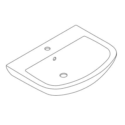GROHE 39420000 - Viseči umivalnik BAU CERAMIC 646 × 468 mm keramika/bela