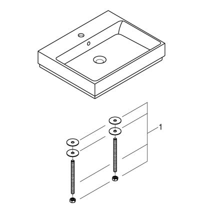 GROHE 3947700H - Umivalnik CUBE CERAMIC 600 × 490 mm keramika/bela