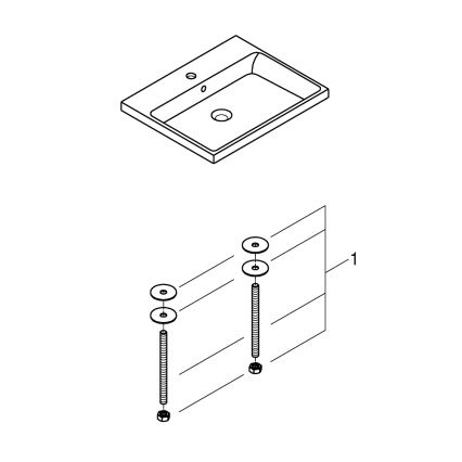 GROHE 3947900H - Umivalnik CUBE CERAMIC 600 × 490 mm keramika/bela